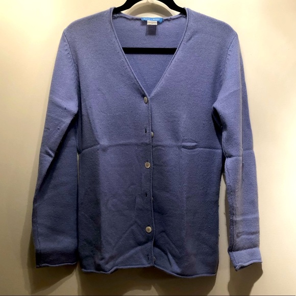 Cashmere- light blue button up cardigan - Picture 1 of 6